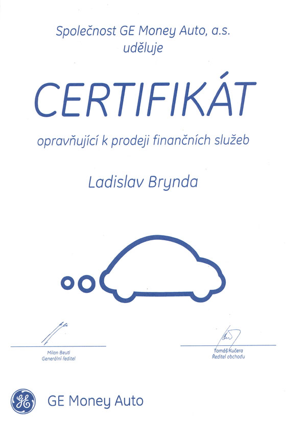 LB Automobile Certifikát GE Money Auto