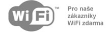 Pro naše zákazníky Wifi zdarma