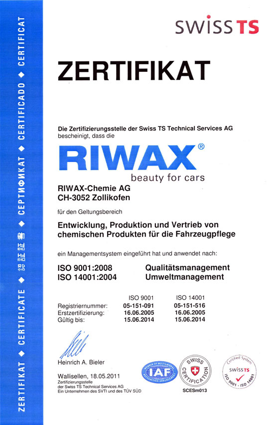LB Automobile Certifikát Riwax